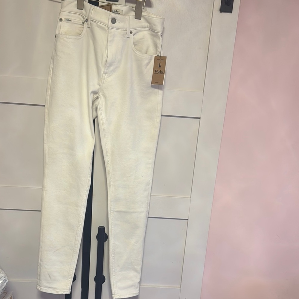 Size 27 PAIGE White Straight Leg Jeans Classic Style